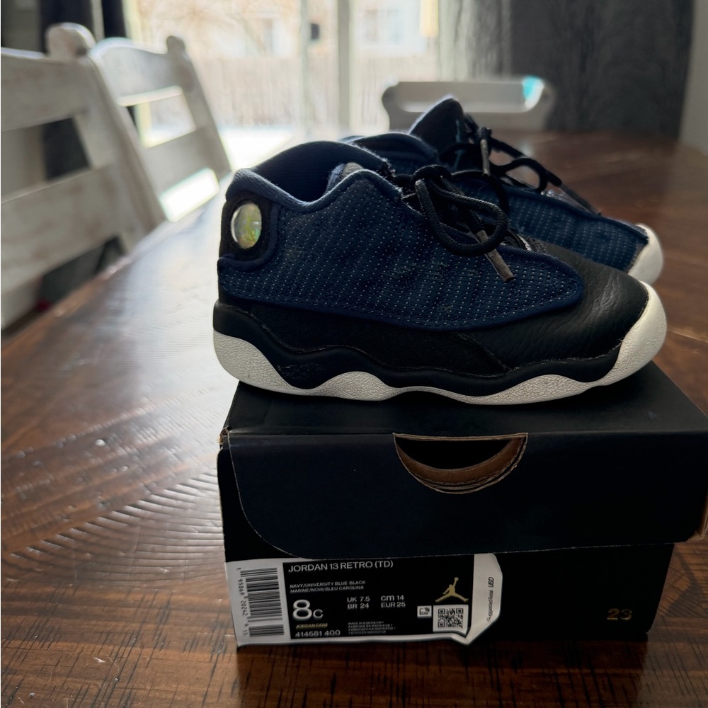 Jordan Kids' Retro 13 Black and Navy Sneakers